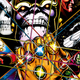 The iconic cover art for The Infinity Gauntlet #1.